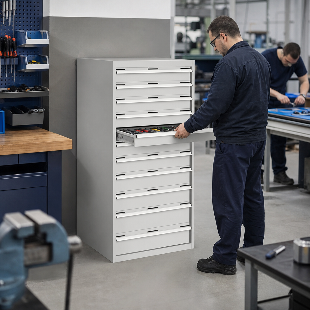 Tall Multi Drawer Tool Storage Cabinet 1600x800x650mm