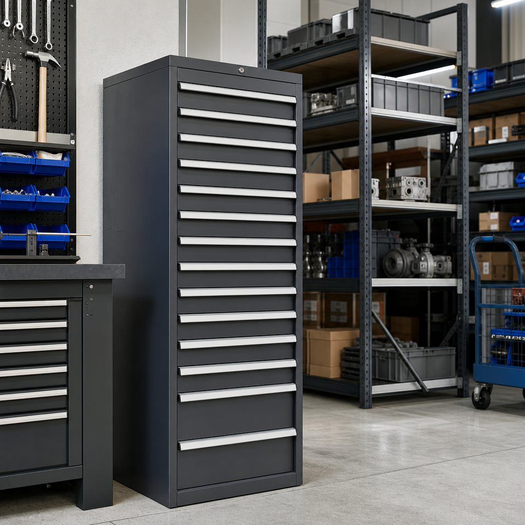 Tall Multi Drawer Tool Storage Cabinet 1600x800x650mm