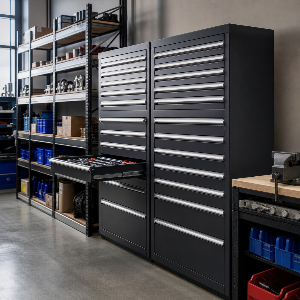Tall Multi Drawer Tool Storage Cabinets 1600x1050x650mm