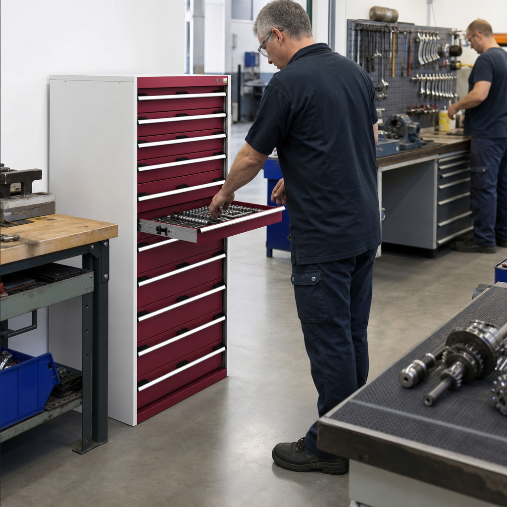 Tall Multi Drawer Tool Storage Cabinets 1600x650x750mm