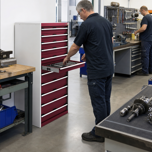 Tall Multi Drawer Tool Storage Cabinets 1600x650x750mm