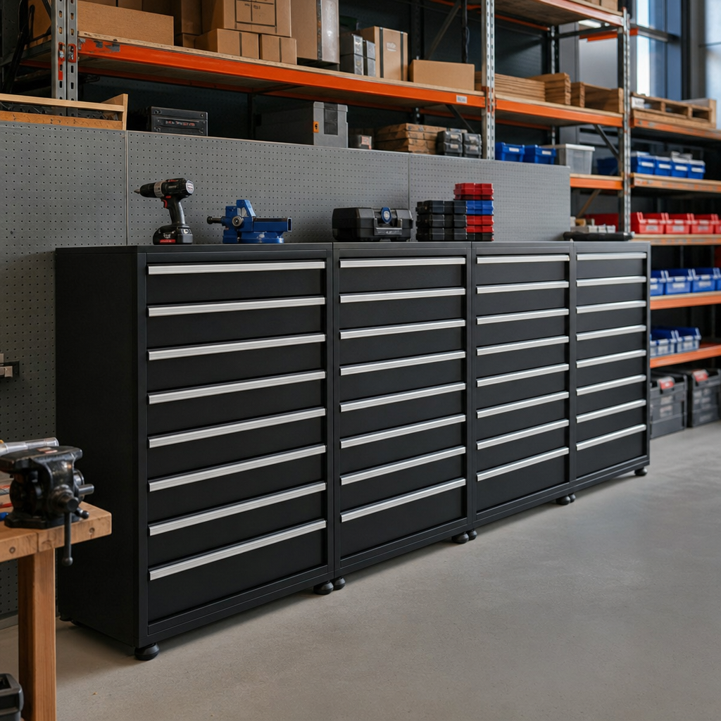 Tall Multi Drawer Tool Storage Cabinets 1600x650x750mm