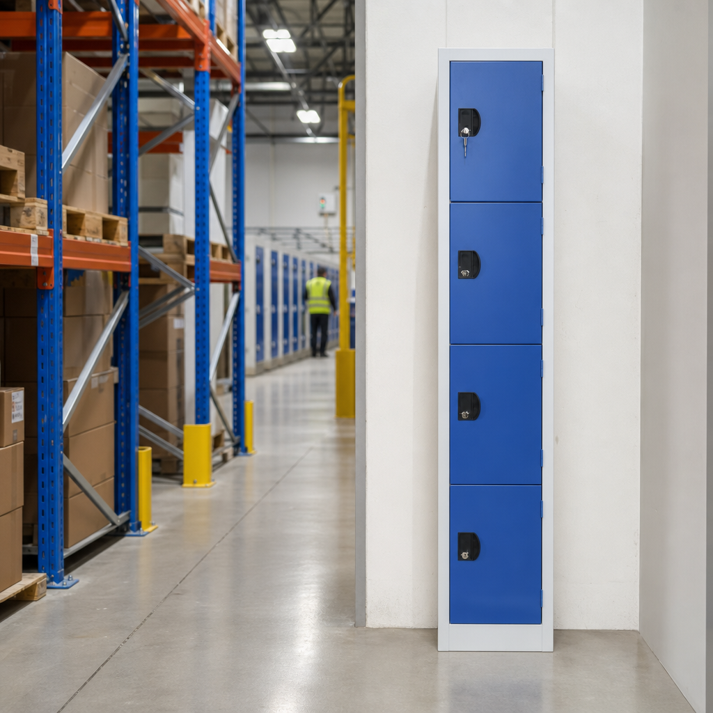 Tall Nestable Metal Storage Lockers with 4 Doors