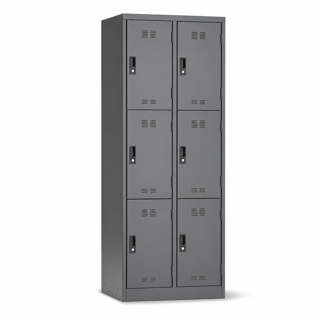 Tall Nestable Metal Storage Lockers with 6 Doors, 1800mm High