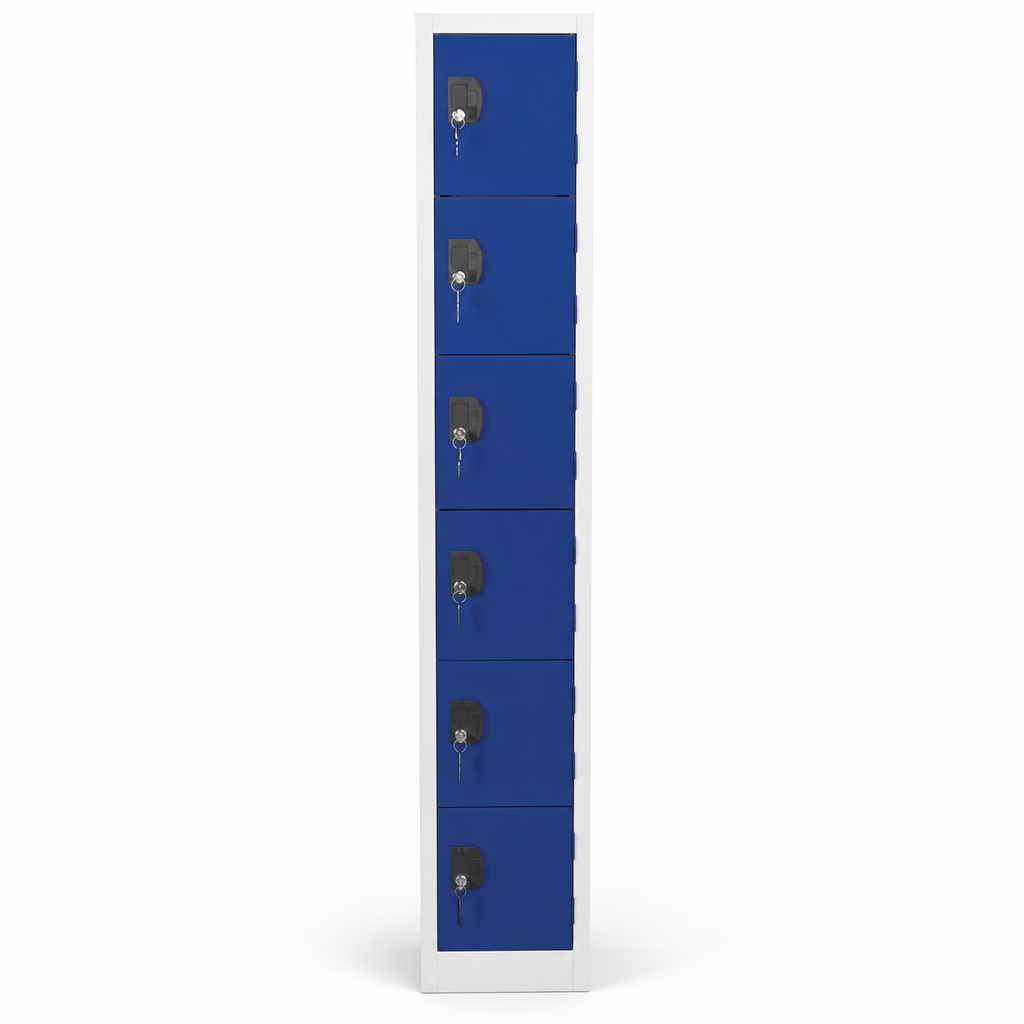 Tall Nestable Metal Storage Lockers with 6 Doors, 1800mm High