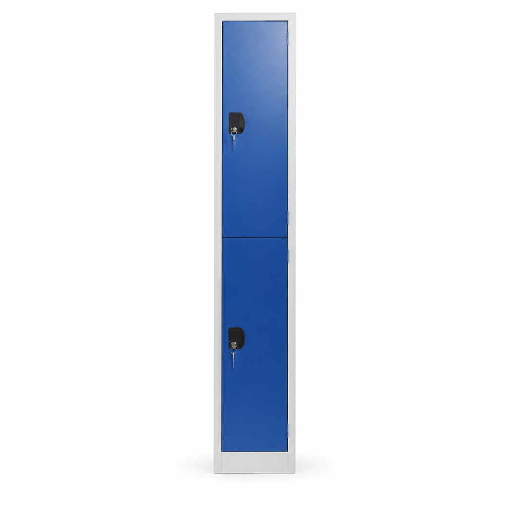 Tall Nestable Metal Storage Lockers with Two Doors, 1800mm High