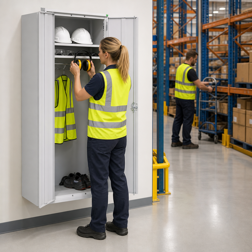 Tall PPE Storage Cupboard with Shelf 2000x800mm