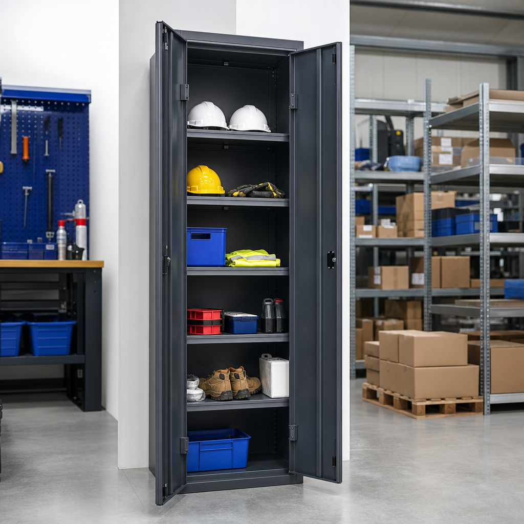 Tall PPE Storage Cupboard with Shelf 2000x800mm