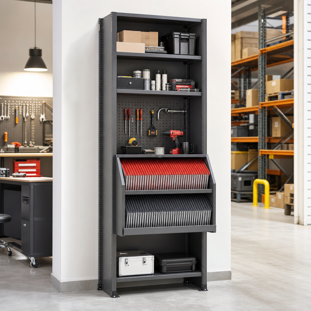 Tall Steel Document Station with File Holder 2000x1050x550mm