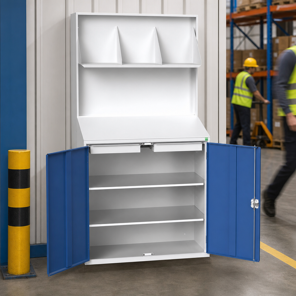 Tall Steel Document Station with File Holder 2000x1050x550mm