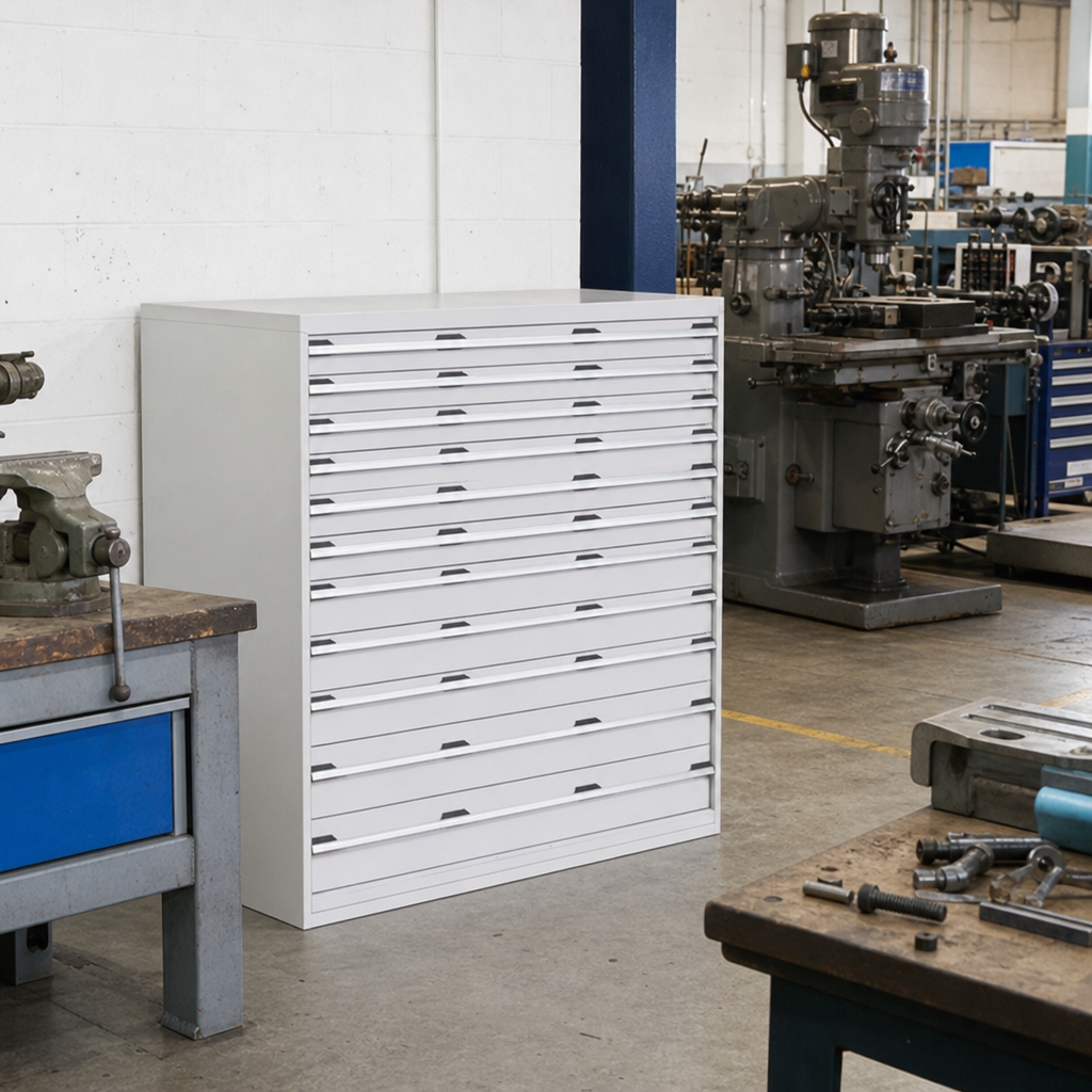Tall Steel Multi-Drawer Tool Storage Cabinet 1600h x 1300w x 750d