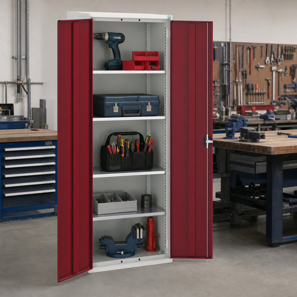 Tall Steel Storage Cupboard with Adjustable Shelves 2000x800x550mm