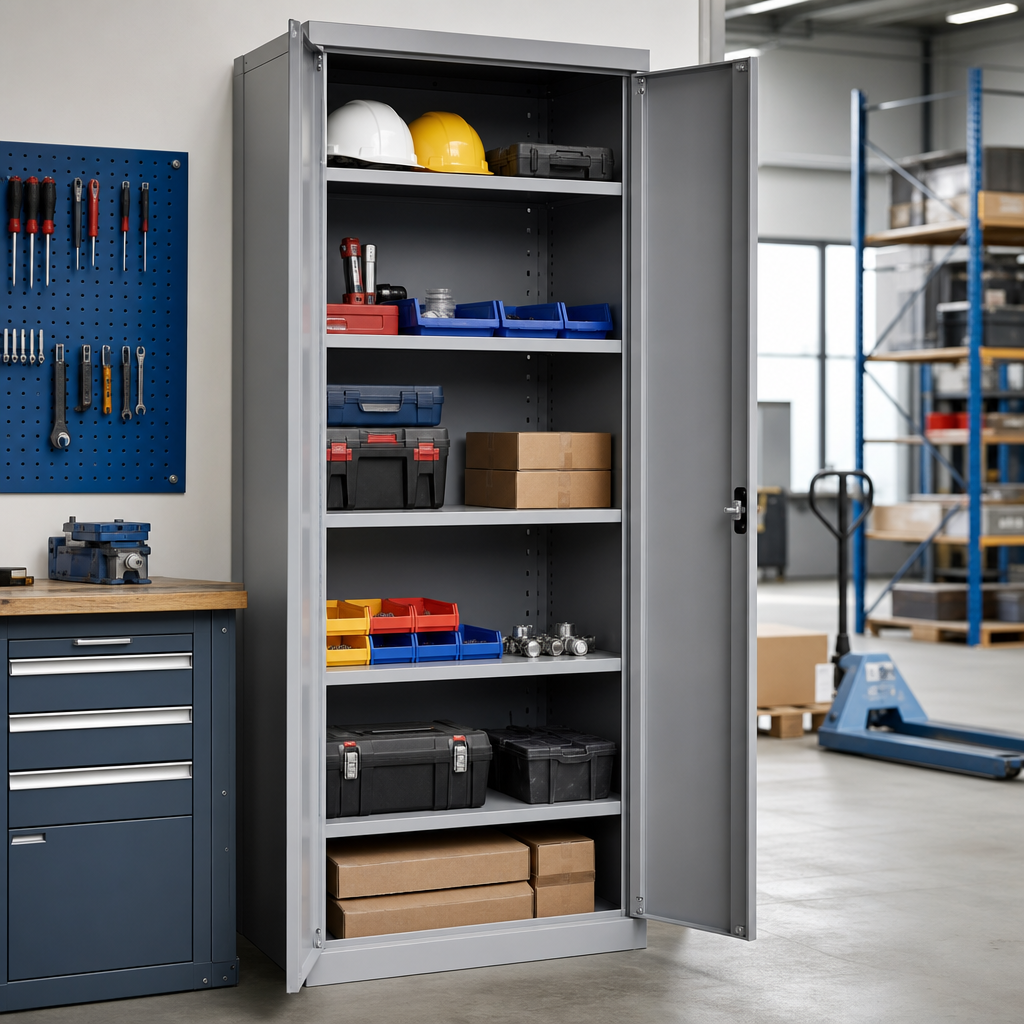 Tall Steel Storage Cupboard with Adjustable Shelves 2000x800x550mm