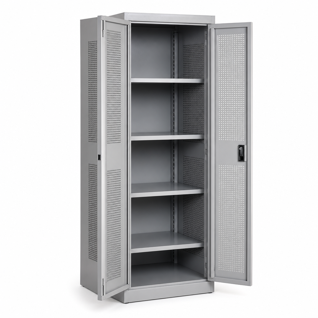 Tall Ventilated Metal Storage Cupboard with 4 Shelves 2000x800mm