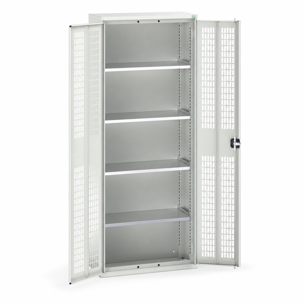Tall Ventilated Metal Storage Cupboard with 4 Shelves 2000x800mm