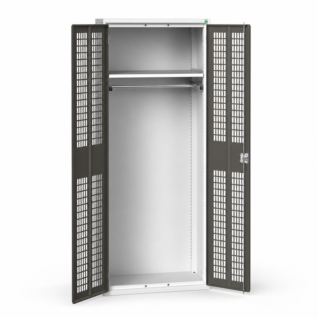 Tall Ventilated PPE Storage Cupboard with Shelf 2000 x 800mm