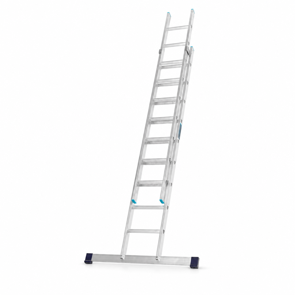 Telescopic Aluminium Extension Ladder with Stabiliser Bar