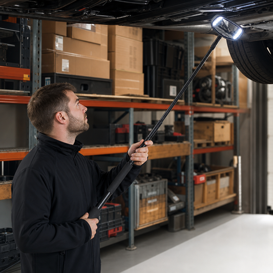 Telescopic Vehicle Inspection Mirror with LED Light