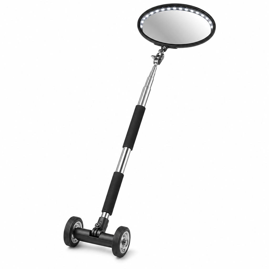 Telescopic Vehicle Inspection Mirror with LED Light