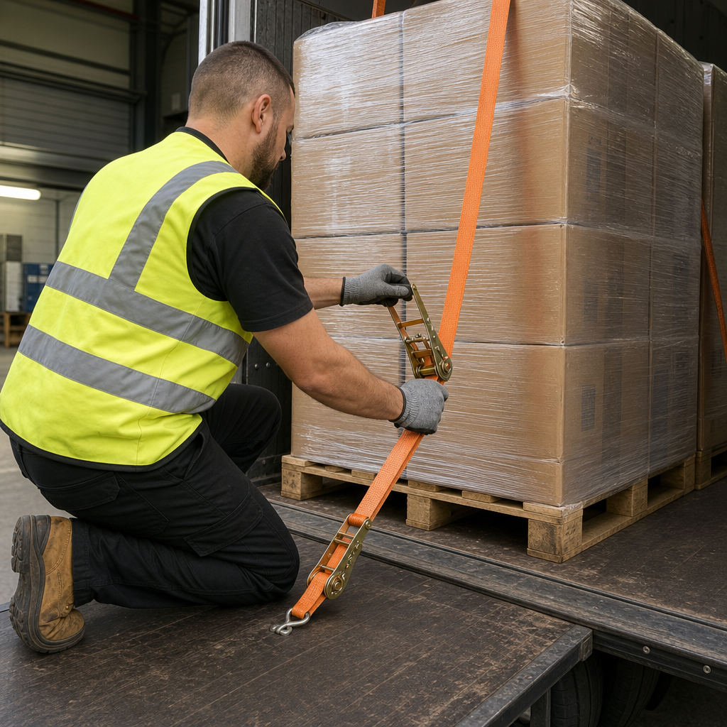 Tie Down Ratchet Straps with 250kg Max Lashing Capacity