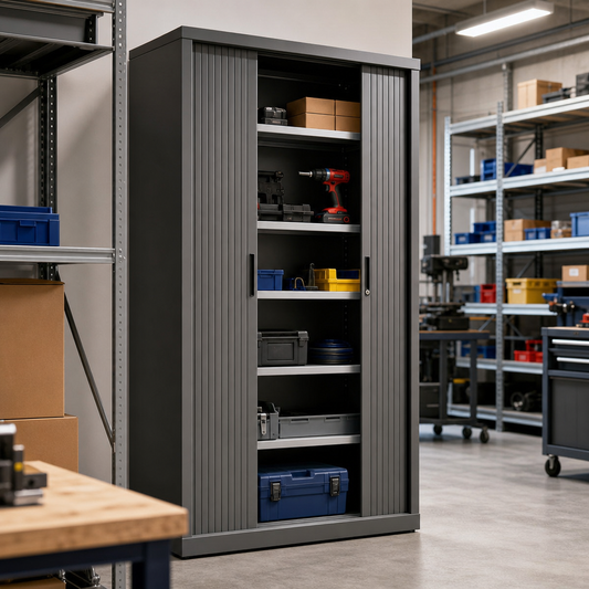 Tool Cabinet with Sliding Louvre Panels 1050 x 650mm