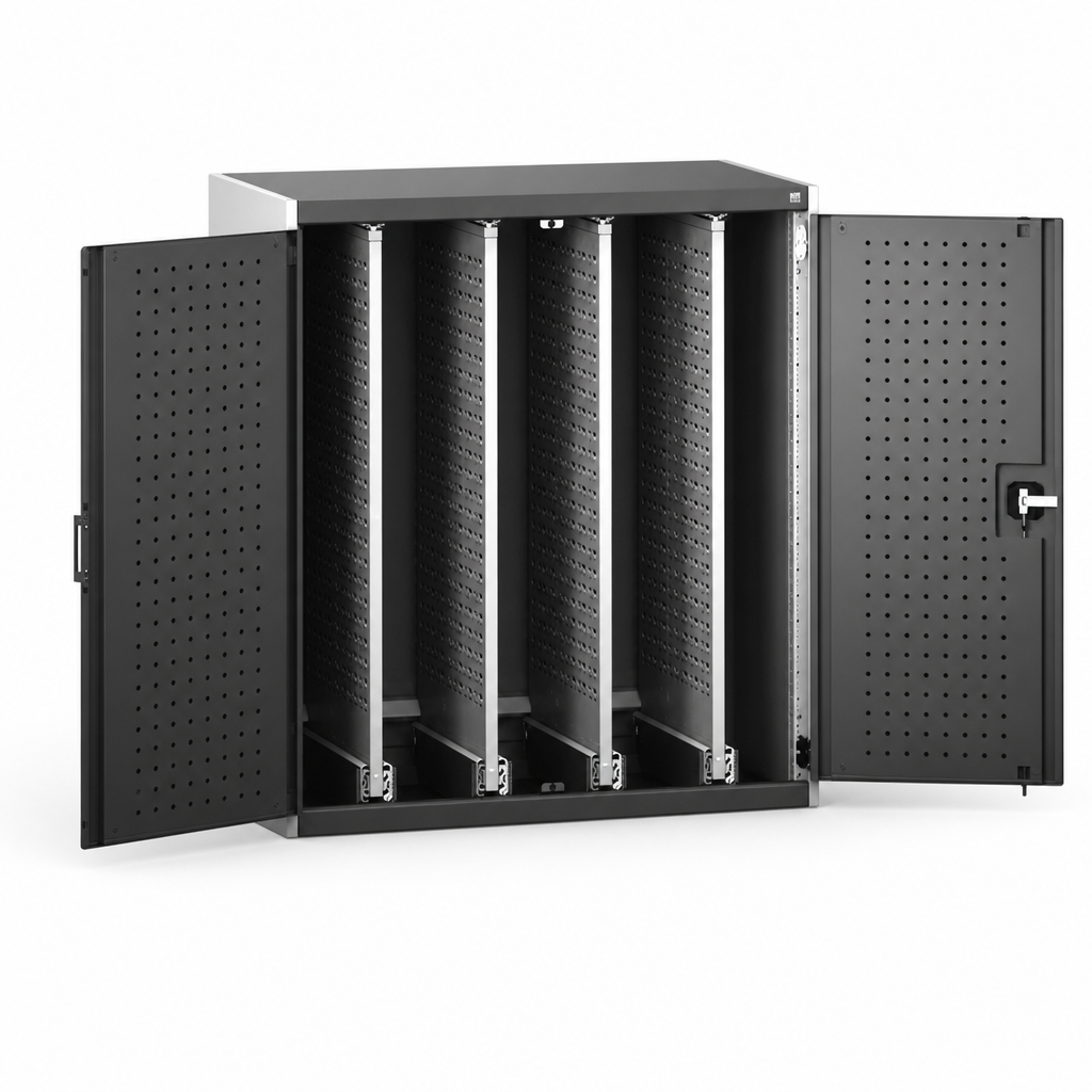 Tool Cabinet with Sliding Louvre Panels 1050 x 650mm