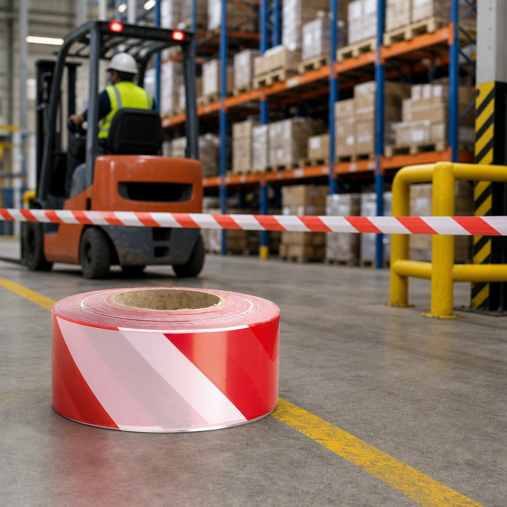Tough Polythene Safety Barrier Tape for Hazardous Areas