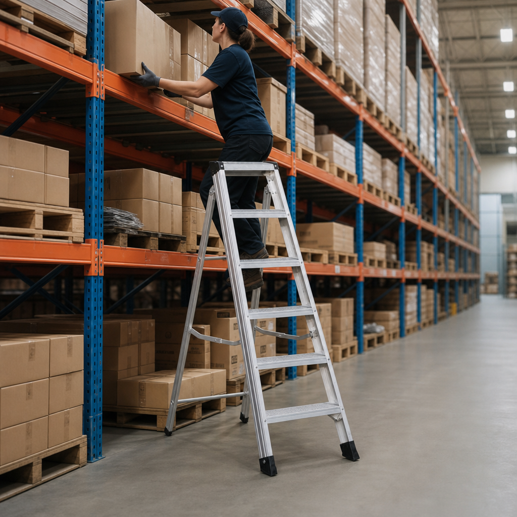 Trade Aluminium Swingback Step Ladder