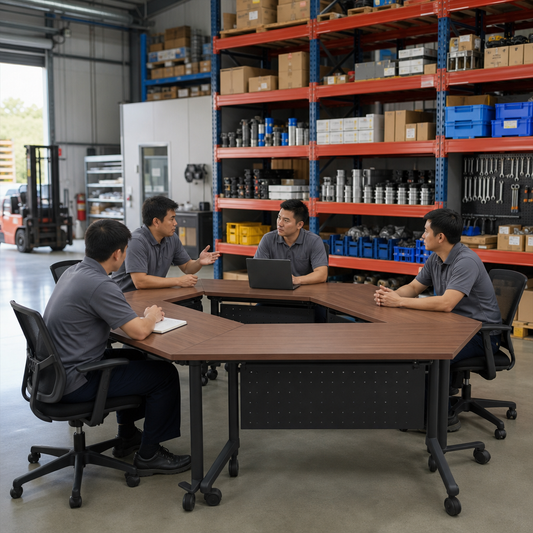Trapezoid Modular Conference Table with MFC Top