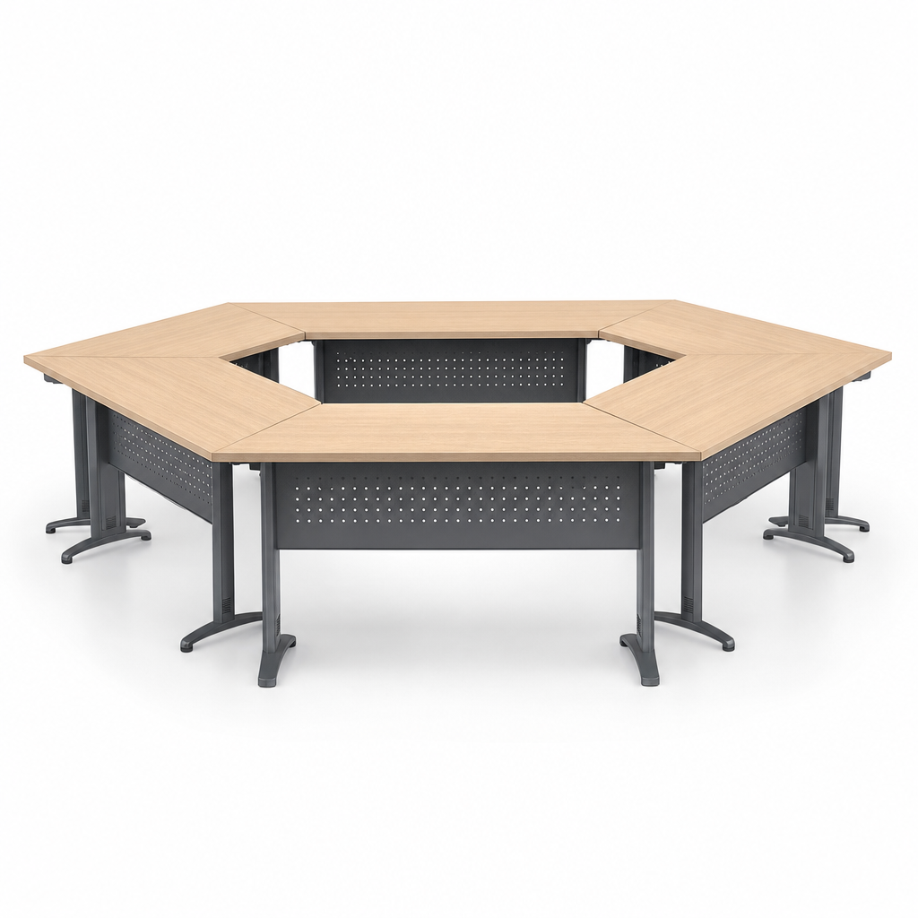 Trapezoid Modular Conference Table with MFC Top