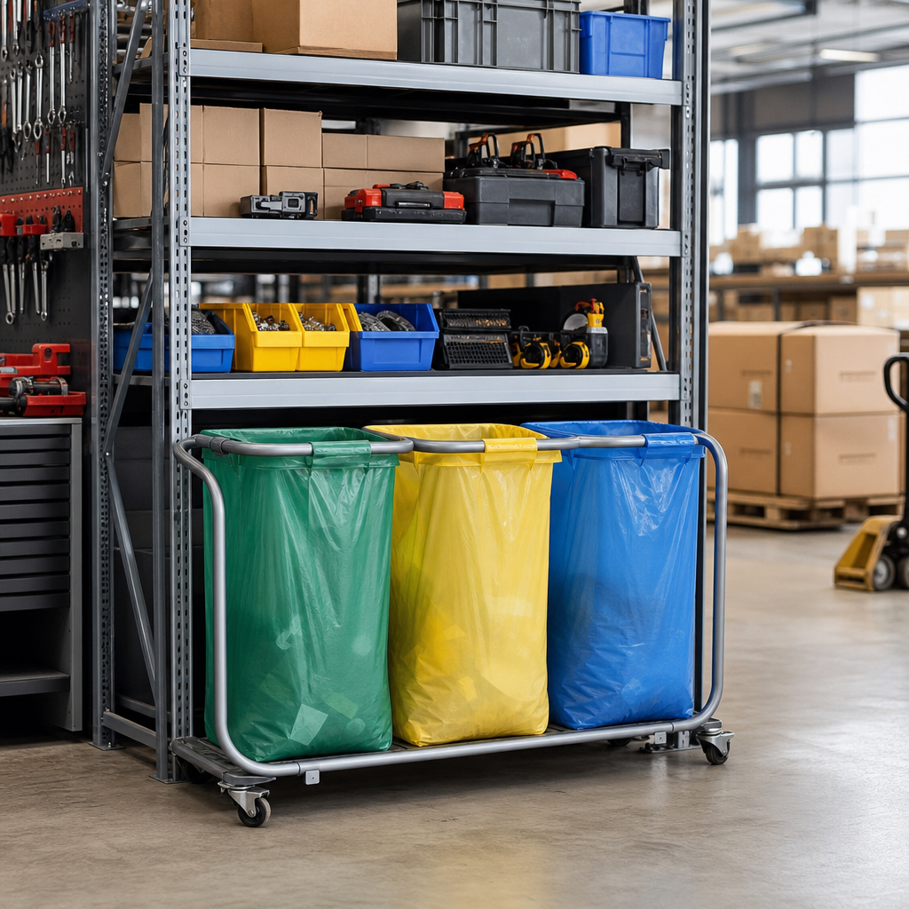 Trolley Recycling Bags for Warehouse Waste Segregation