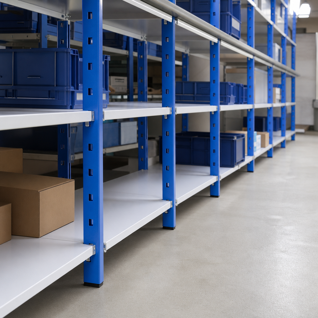 Tubular Steel Shelving Uprights and Support Components