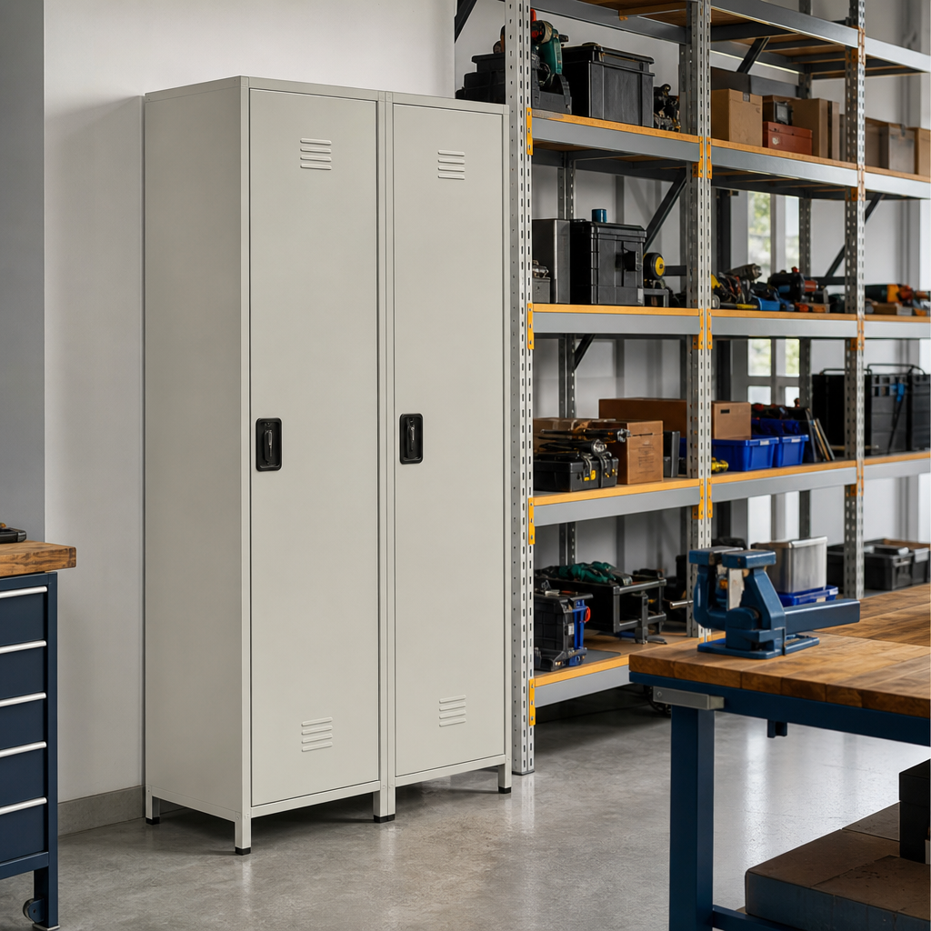 Two Door Metal Lockers with Antibacterial Coating