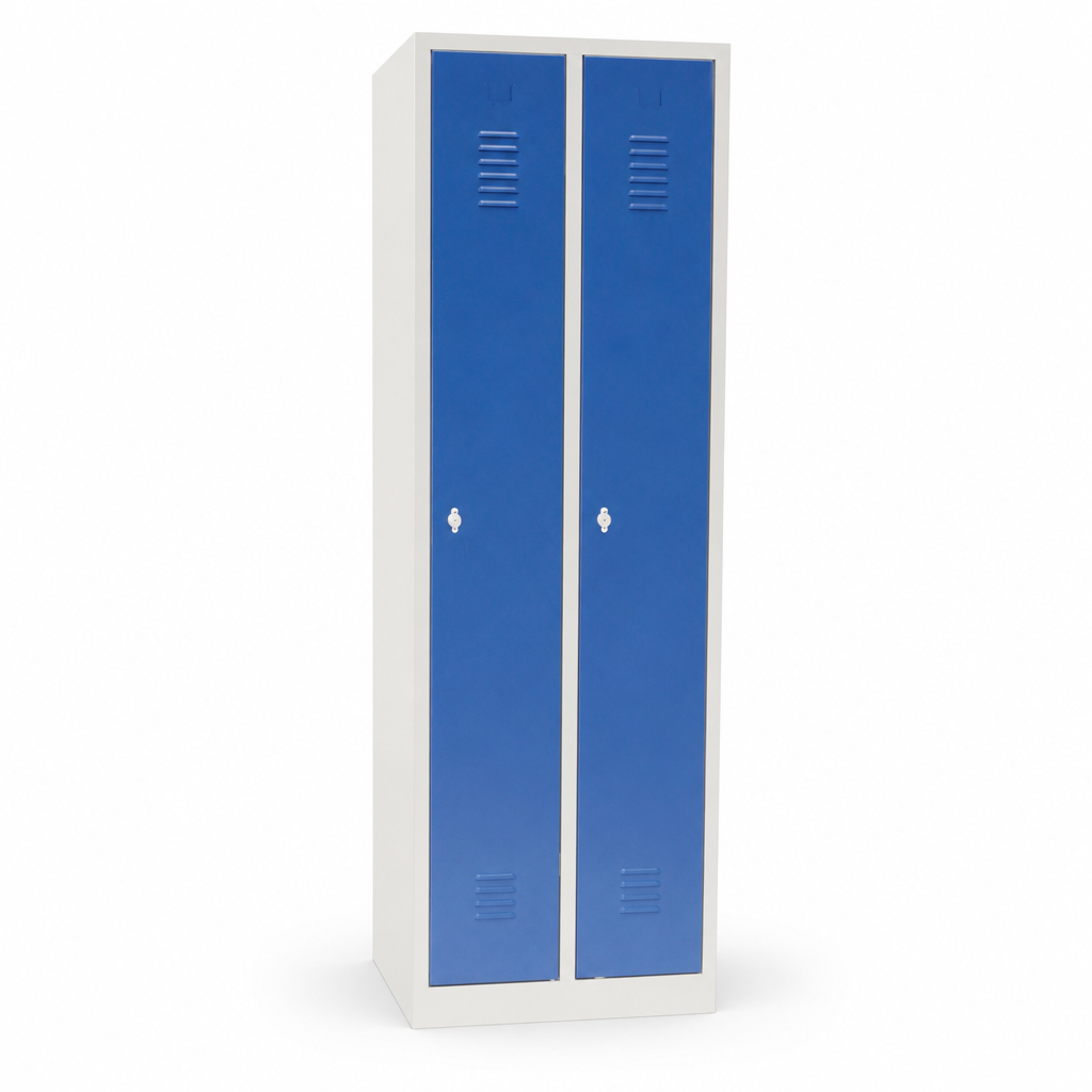 Two Nest Metal Single Door Lockers with Hasp Lock and Stand