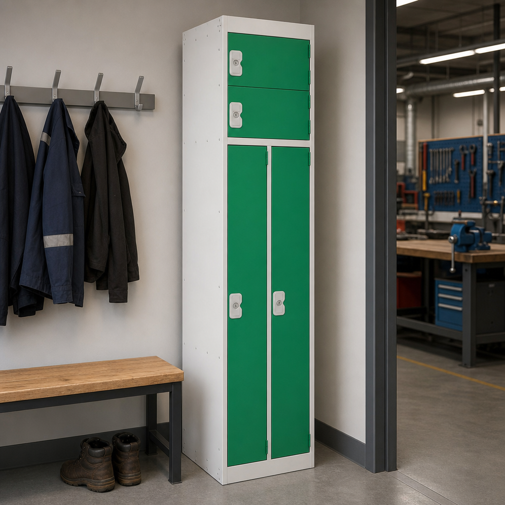 Two Person Clean and Dirty Metal Storage Locker