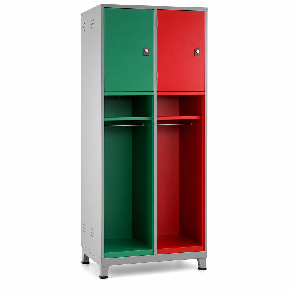 Two Person Clean and Dirty Metal Storage Locker