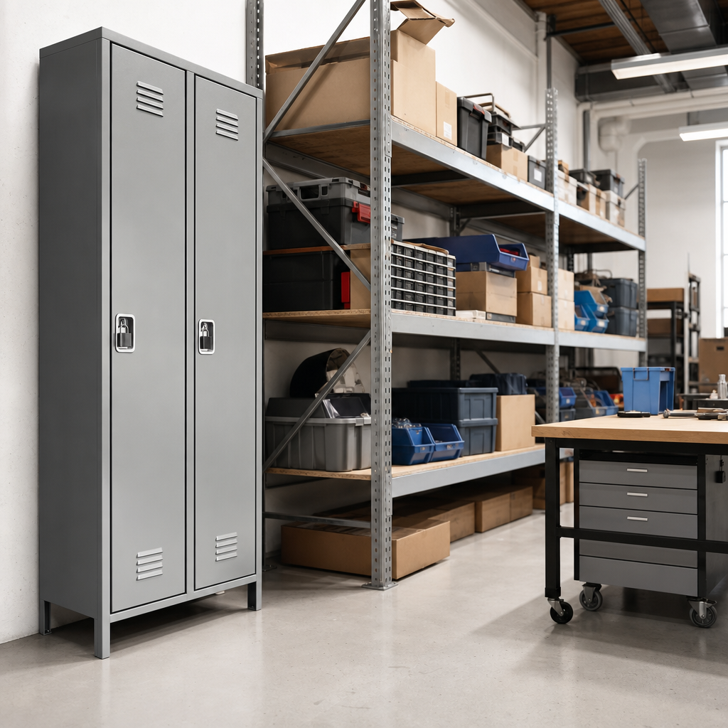 Two Person Metal Storage Lockers with Antibacterial Coating