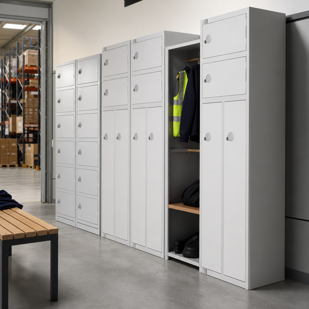 Two Person Metal Storage Lockers with Antibacterial Coating