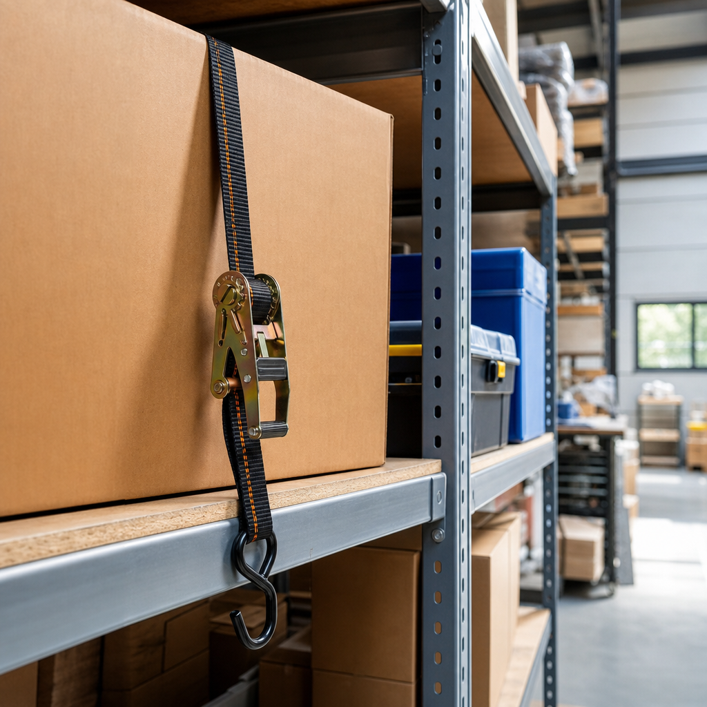 Two-Piece Ratchet Strap with S Hook, 5 m, 500 kg Capacity