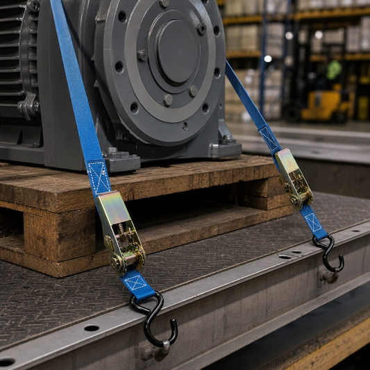 Two-Piece Ratchet Strap with S Hook, 5 m, 500 kg Capacity