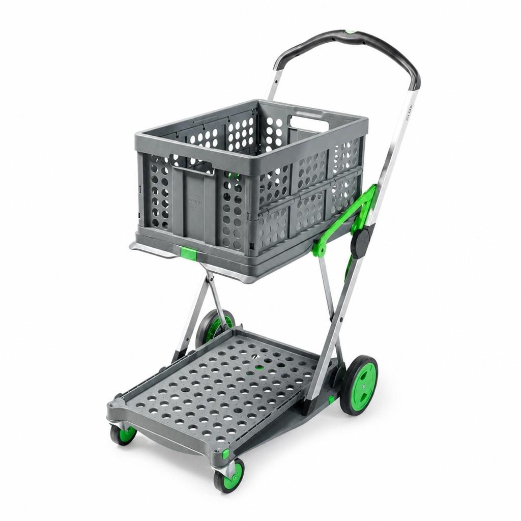 Two Shelf Folding Box Trolley 60kg Capacity