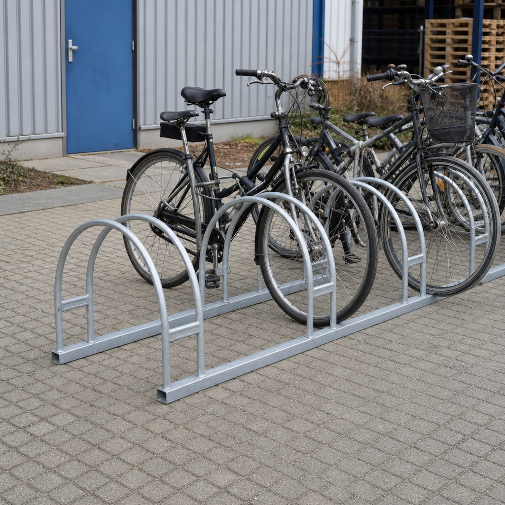 Two Tier Ground Fixed Bike Rack for 3 to 9 Cycles