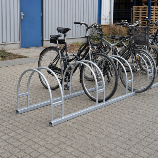 Two Tier Ground Fixed Bike Rack for 3 to 9 Cycles