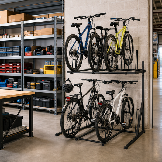 Two Tier Ground Fixed Bike Rack for 3 to 9 Cycles