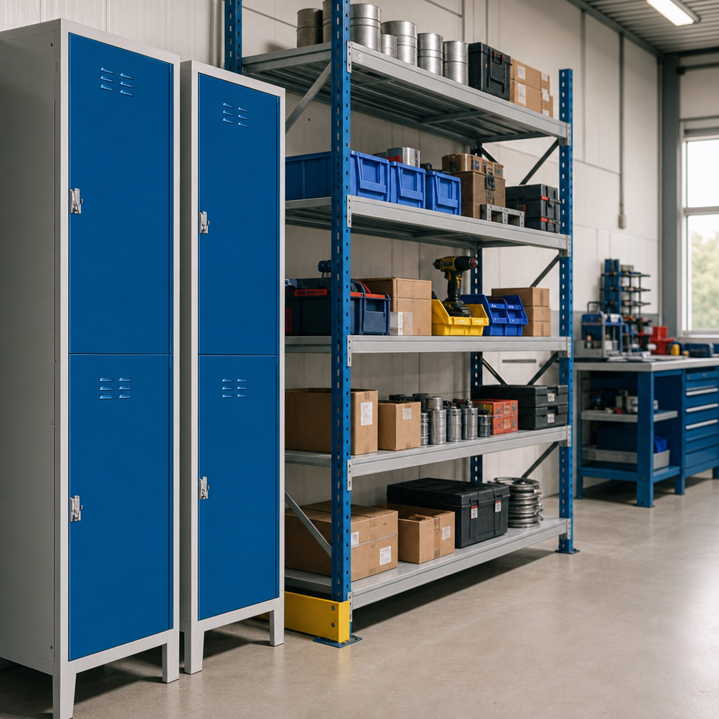 Two-Tier Single Door Metal Lockers with Hasp Lock and Feet