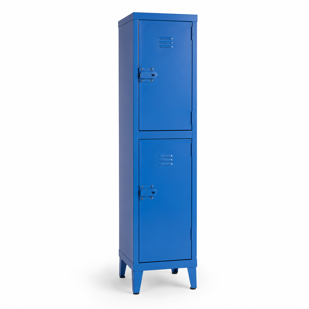 Two-Tier Single Door Metal Lockers with Hasp Lock and Feet
