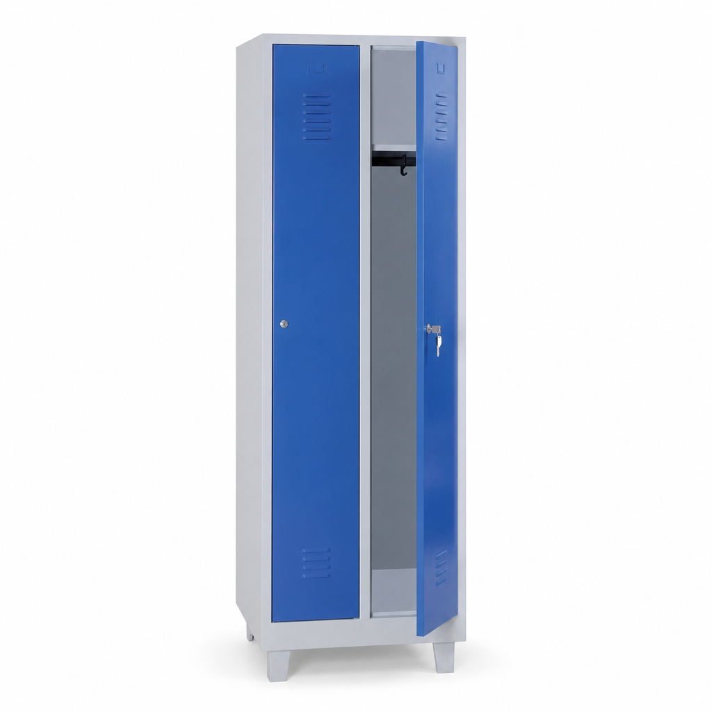 Two-Tier Single Door Metal Lockers with Hasp Lock and Feet