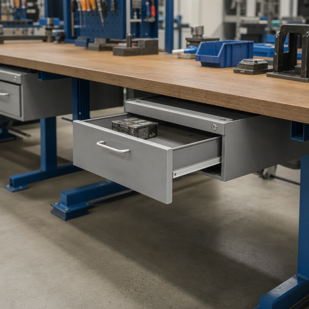 Under-Bench Drawer Cabinets for Cantilever Workbenches