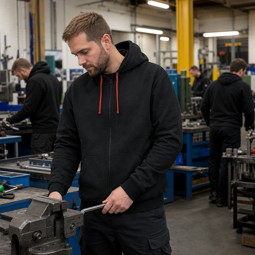 Unisex Fleece-Lined Zipped Work Hoodie