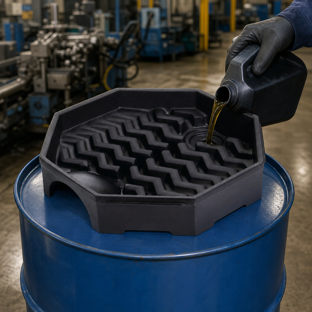 Universal Drum Funnel for Safe Liquid Transfer